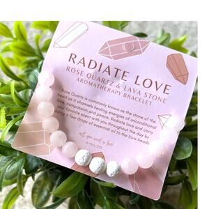 NEW AYNIL Radiate Love Rose Quartz Stone Aromatherapy Diffuser Bracelet